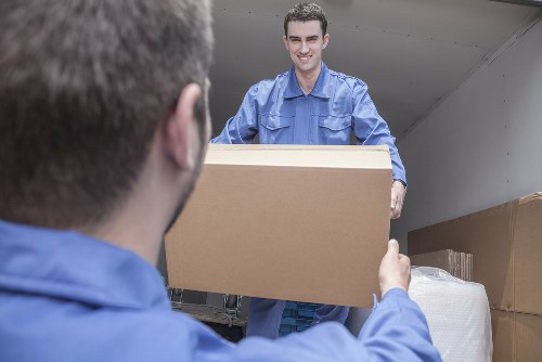 Boxes and furniture prepared for selfstorage in Chiswick