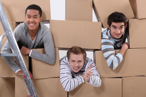 Chiswick packing team organizing boxes and protective materials for relocation