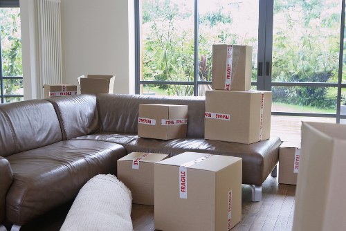 Packed moving boxes ready for house removals in Chiswick